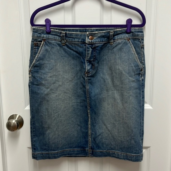 Bella Dahl Denim Mini Skirt with Front Slit -‎ size 30 - Picture 1 of 7